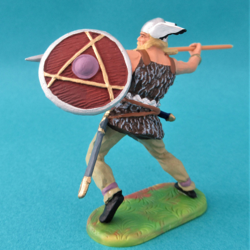 50302  Viking avec bouclier lançant une lance (7232).